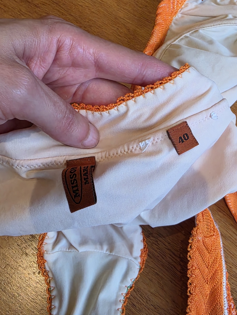 Missoni Mare Orange Multi Zigzag Chevron Triangle Bikini Size IT40 S - Picture 6 of 8